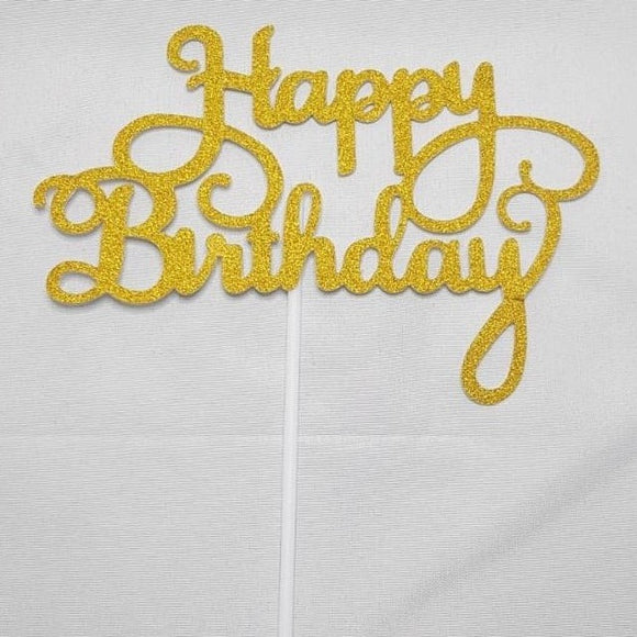 Happy Birthday Cake Topper papier Goud