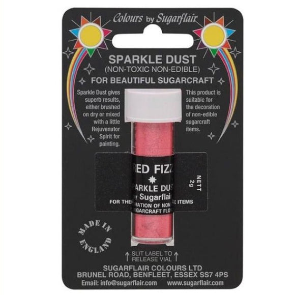 Sugarflair Non Edible Sparkle Dust Red Fiz 2g