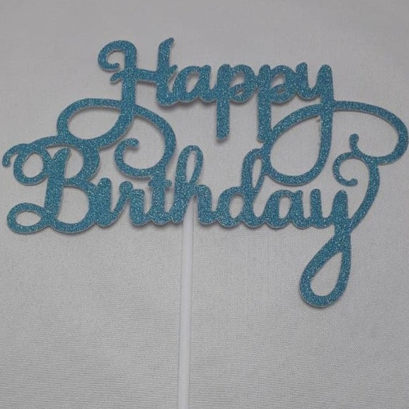 Happy Birthday Cake Topper papier Blauw